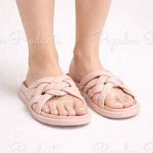 SO® | Luciann Woven Puffy Slide Sandals, Blush